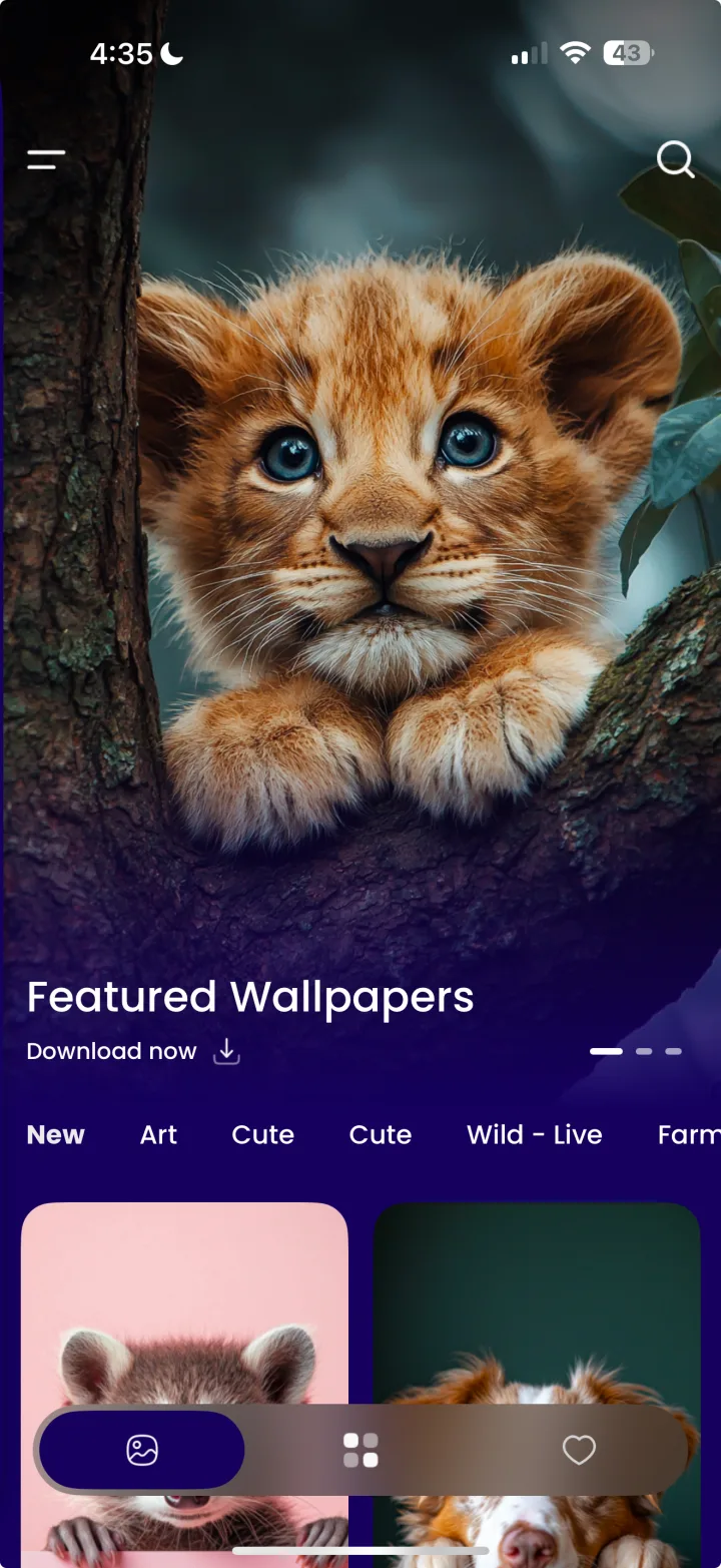 Animal wallpaper artwork from SnuggleScreen